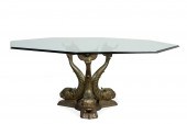 HOLLYWOOD REGENCY BRASS DOLPHI