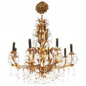 HOLLYWOOD REGENCY GILT & CRYST