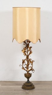 HOLLYWOOD REGENCY GILT METAL L