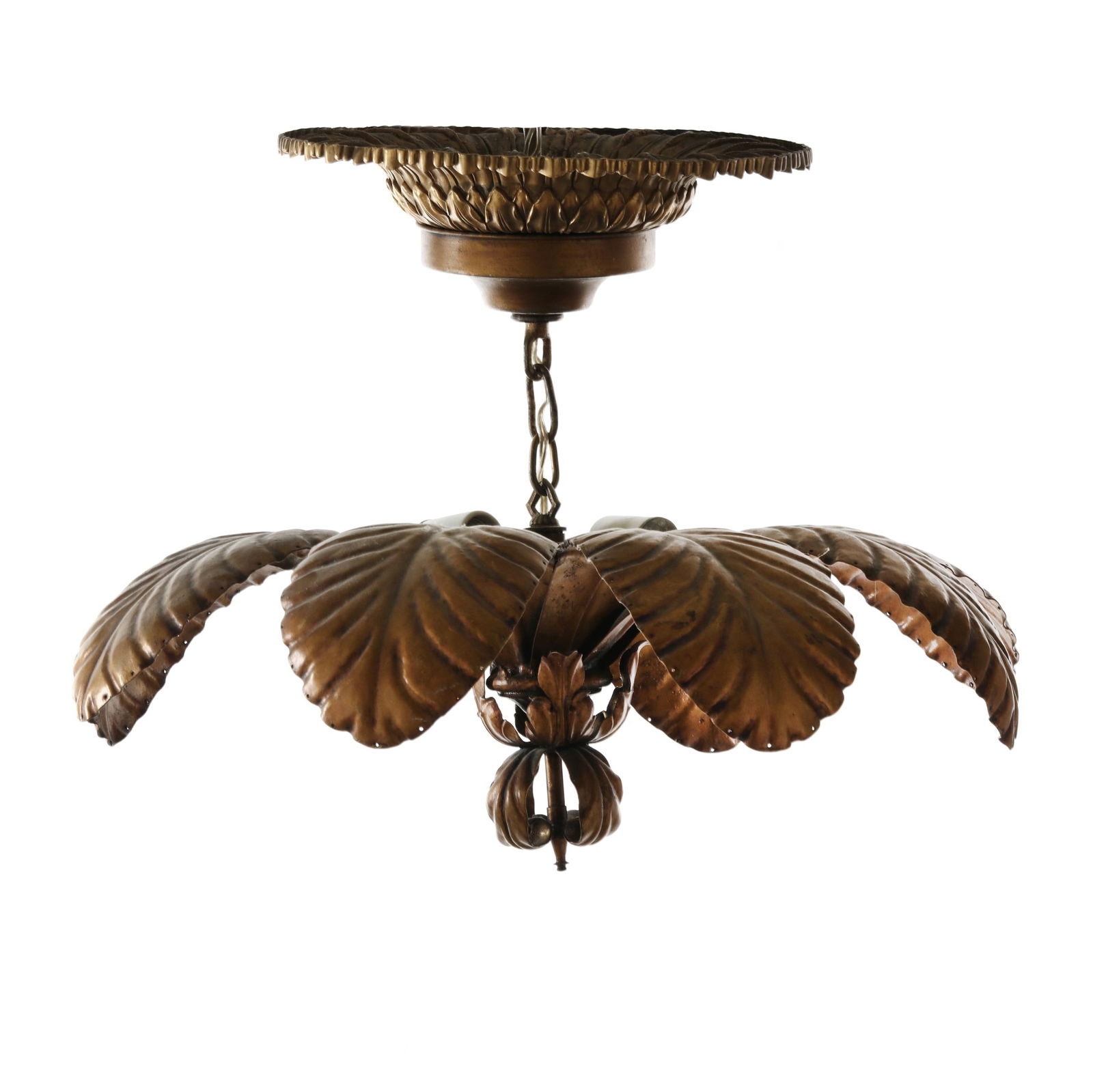 HOLLYWOOD REGENCY GILT METAL PALM