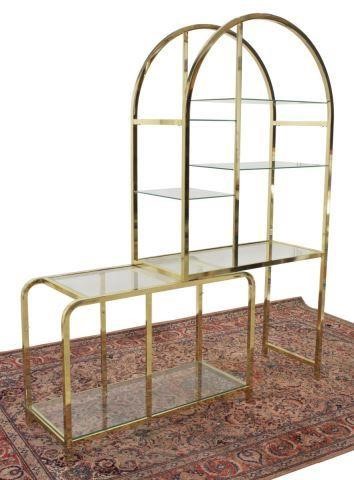 HOLLYWOOD REGENCY GILT STEEL &