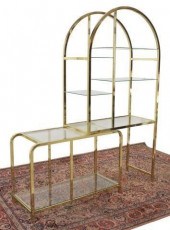 HOLLYWOOD REGENCY GILT STEEL &