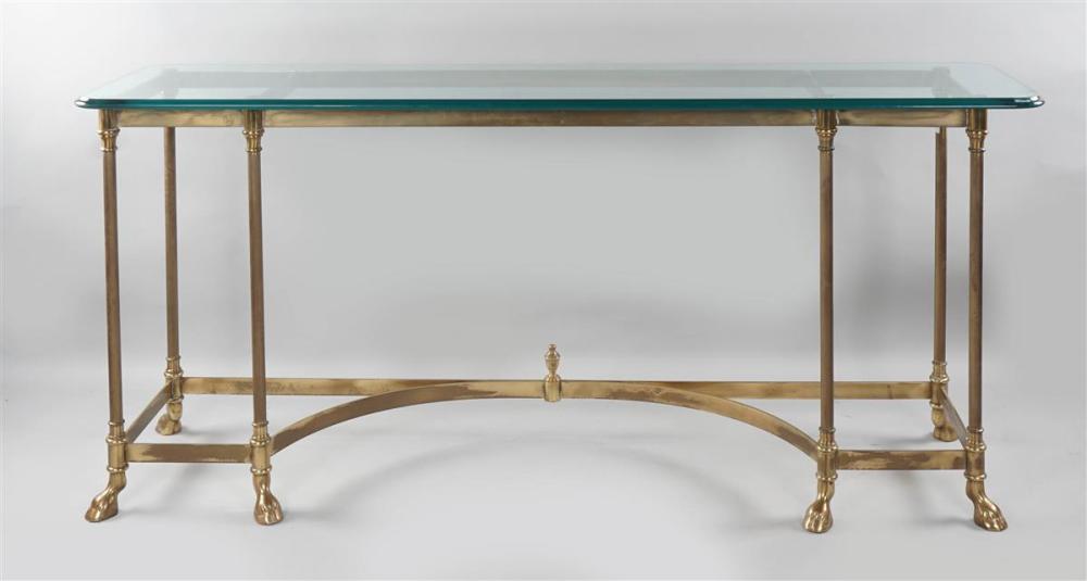 HOLLYWOOD REGENCY GLASS AND BRASS