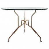 HOLLYWOOD REGENCY GLASS TOPPED