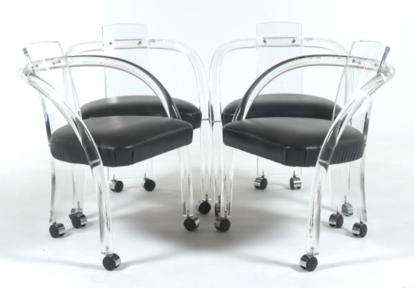 HOLLYWOOD REGENCY LUCITE CHAIRS, IN