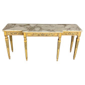 HOLLYWOOD REGENCY MARBLE TOP C