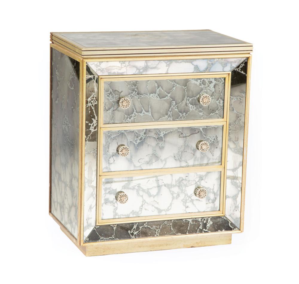 HOLLYWOOD REGENCY MIRROR-INSET