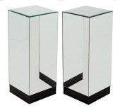 HOLLYWOOD REGENCY MIRRORED PED