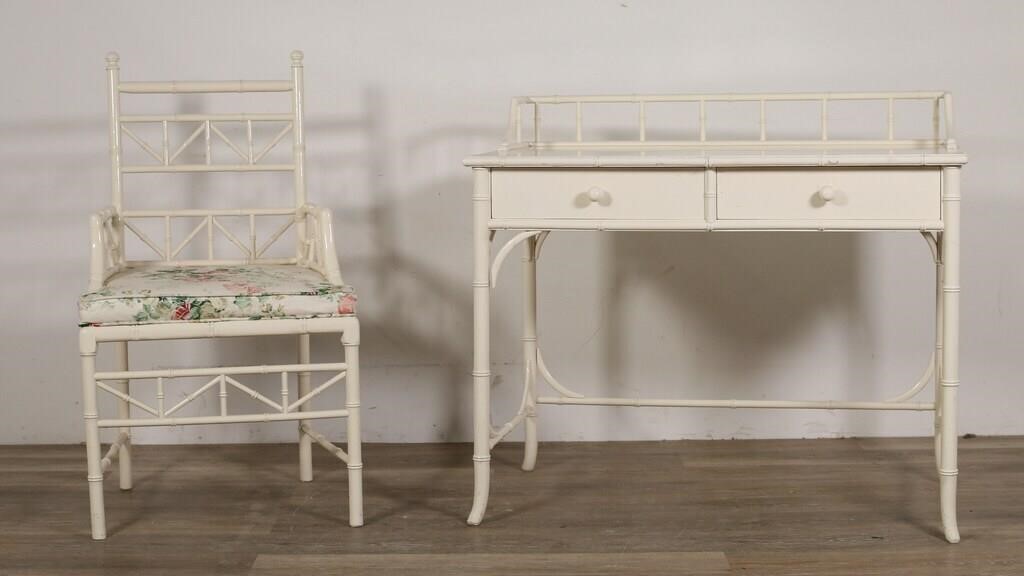 HOLLYWOOD REGENCY STYLE FAUX BAMBOO