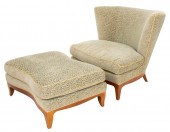 HOLLYWOOD REGENCY UPHOLSTERED