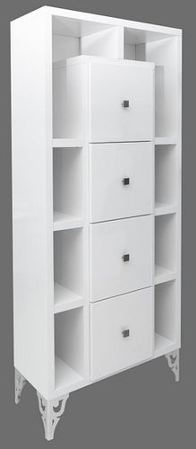 HOLLYWOOD REGENCY WHITE LACQUERED