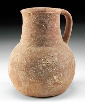 HOLYLAND REDWARE PITCHER W/ HA