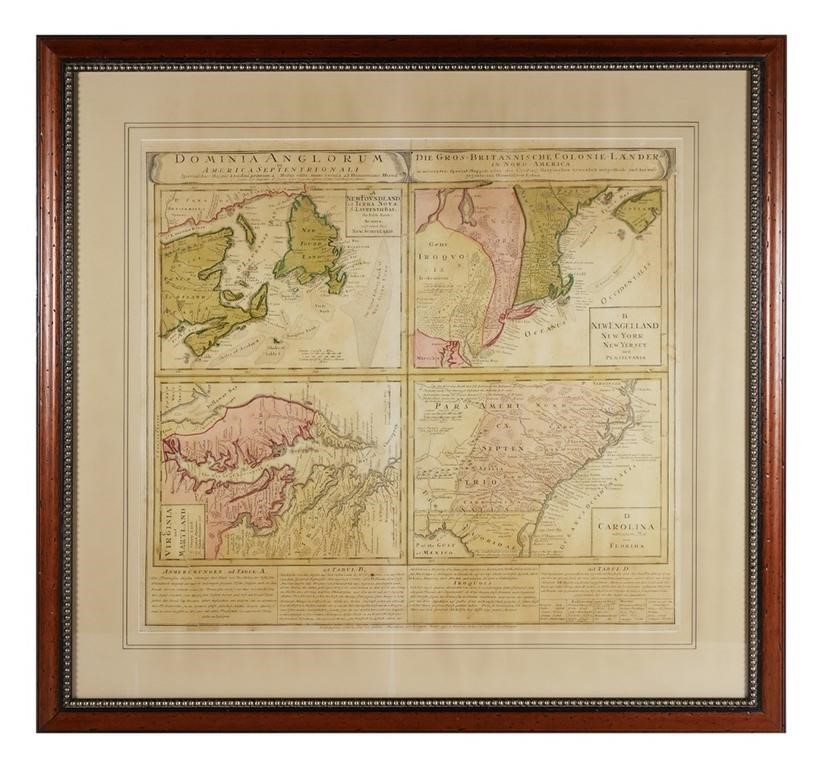 HOMANN HEIRS, BRITISH COLONIES MAP,
