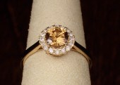 HONEY ORANGE ZIRCON AND DIAMON