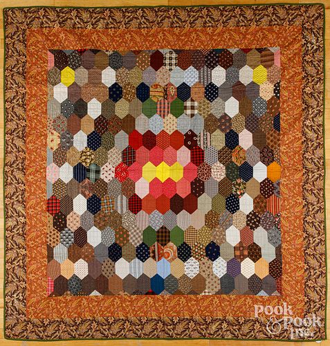 HONEYCOMB PATCHWORK QUILT, 19TH