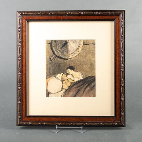 HONORE DAUMIER MIXED MEDIA FRAMED