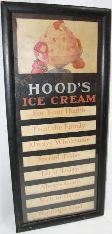 HOOD’S ICE CREAM SIGN “ITS HOOD’S