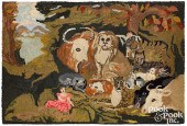 HOOKED PEACEABLE KINGDOM RUG,