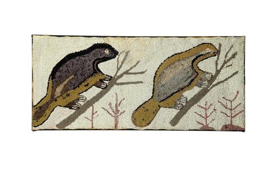 HOOKED RUG.  American  early 20th