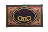 HOOKED RUG.  American  early 2