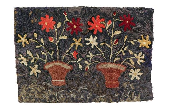 HOOKED RUG.  American  early 20th
