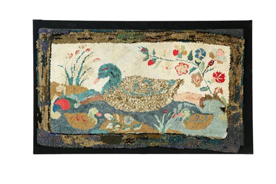 HOOKED RUG.  American  late