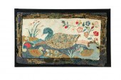 HOOKED RUG.  American  late 19