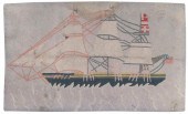 HOOKED RUG DEPICTING A CLIPPER