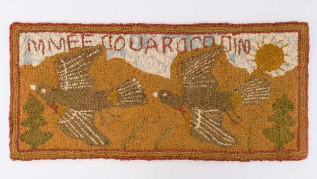 HOOKED RUG OF TWO PASSENGER