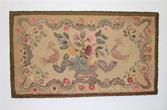 HOOKED RUG.  Twentieth century 