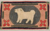 HOOKED RUG WITH DOGA naive hoo