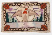 HOOKED RUG WITH DUCK, ONT., MI