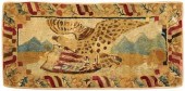 Hooked rug with eagle and shie