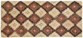 Hooked rug with geometric desi
