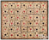 HOOKED RUG WITH STAR DESIGN, C