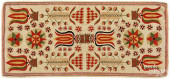 HOOKED RUG WITH TULIPS, EARLY/