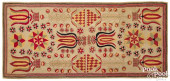 HOOKED RUG WITH TULIPS, EARLY/