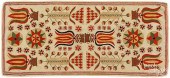 HOOKED RUG WITH TULIPS, EARLY/