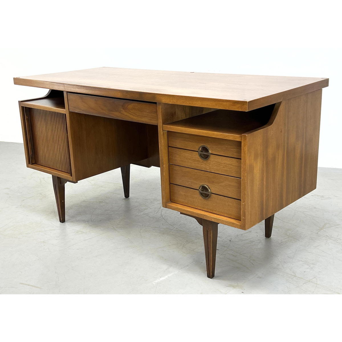 Hooker American Modern Walnut Desk.