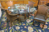 HOOKER RATTAN GLASS TOPPED DIN