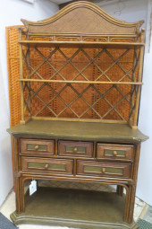 HOOKER RATTAN & LEATHER SIDEBO