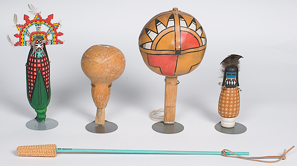 Hopi Gourd Rattles Dance Wand and