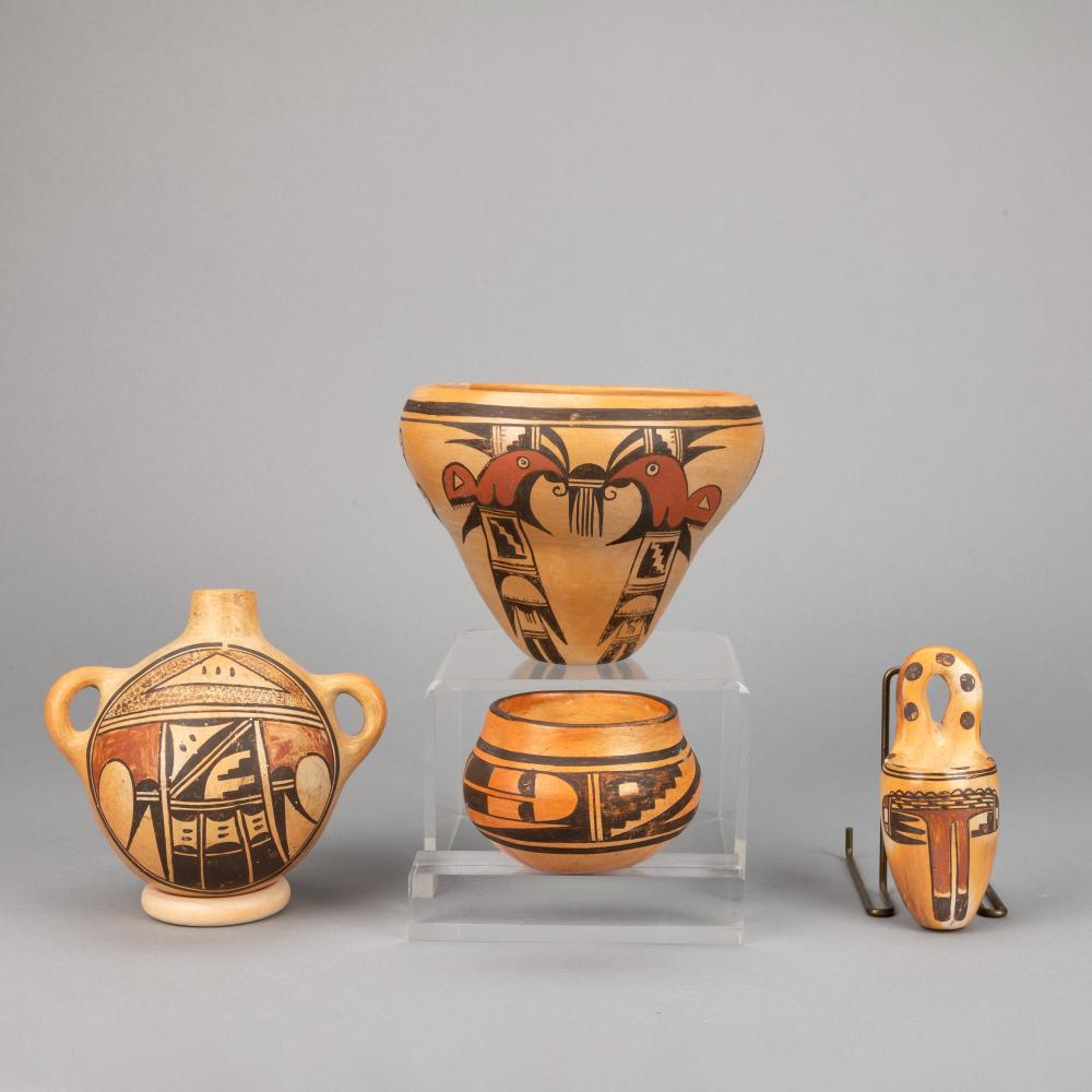 HOPI, GROUP OF FOUR POLYCHROME