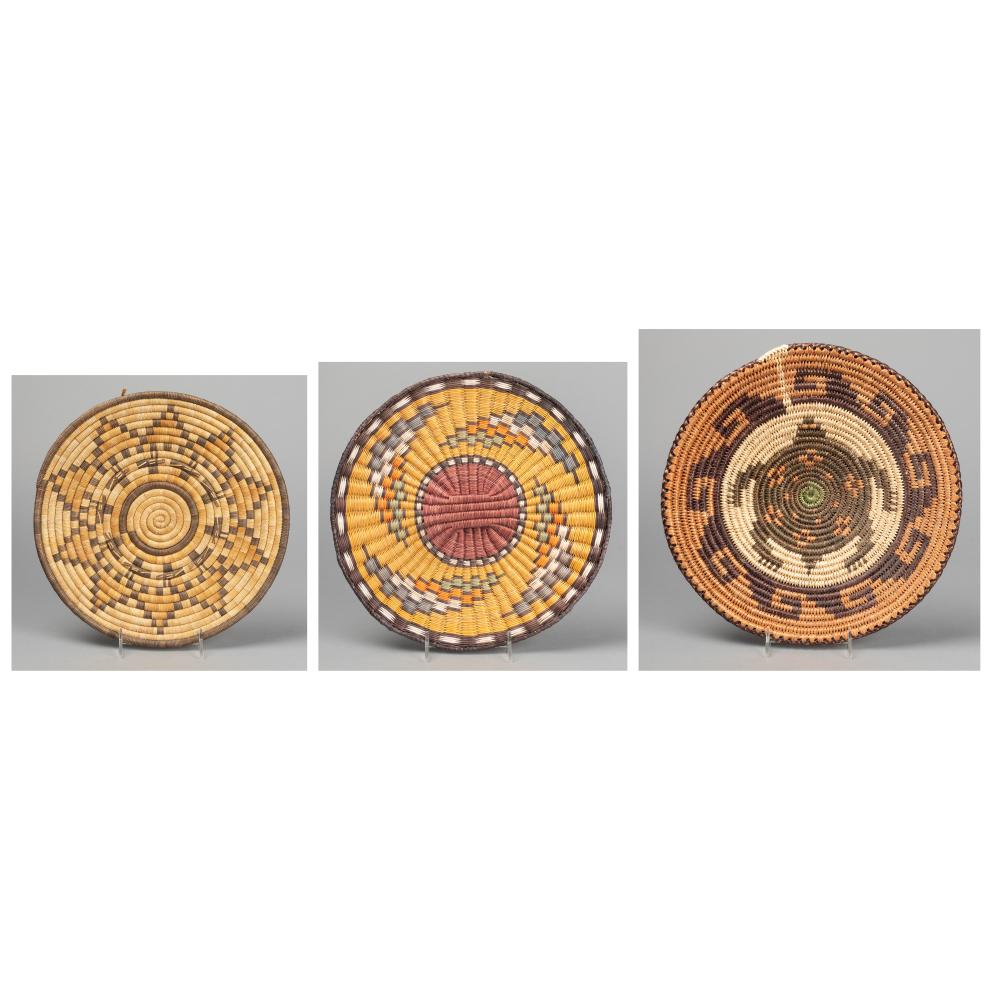 HOPI, GROUP OF THREE BASKETRY