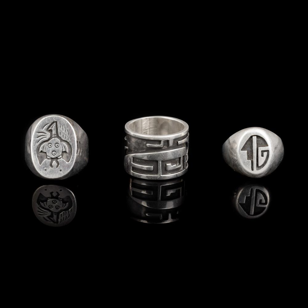 HOPI, GROUP OF THREE SILVER