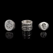 HOPI, GROUP OF THREE SILVER RI