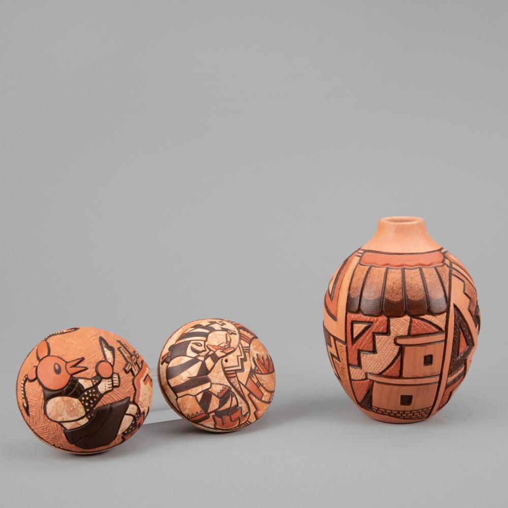 HOPI, GROUP OF THREE SMALL CARVED