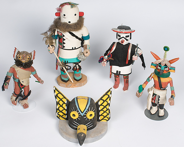Hopi Katsinas lot of 5 including an