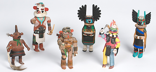 Hopi Katsinas lot of 6 including an