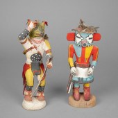 HOPI, PAIR OF TWO KATSINAM: ON